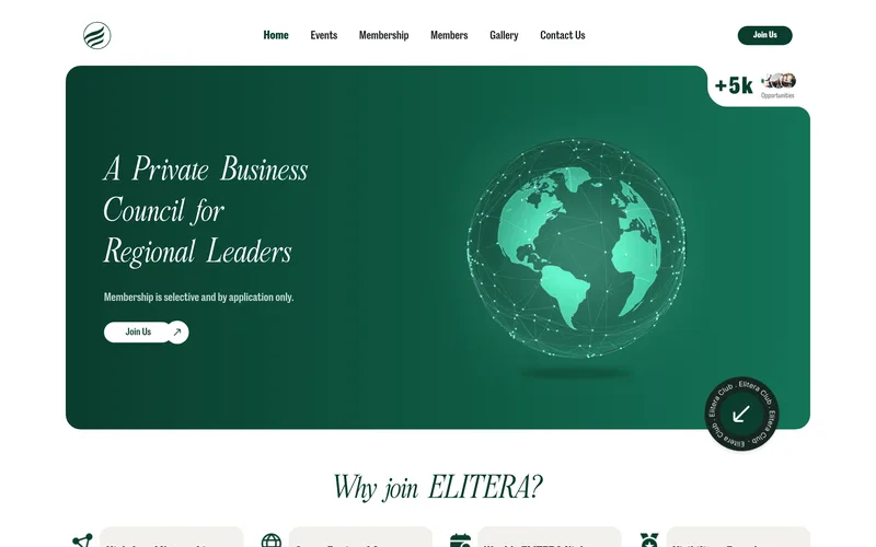 Elitera private business club — premium web design and B2B SEO